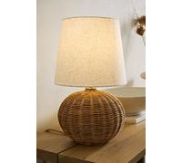 ValueLights Henrietta Natural Wicker Base with Linen Shade Table Lamp ValueLights Natural