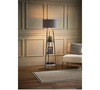 MiniSun | Grey Wooden 3 Tier Floor Lamp with Storage Shelves and Grey/Copper Shade | Floor Lamps & Torchieres, Home Décor, Improvement & Lifestyle Essential