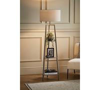 MiniSun | Grey Wooden 3 Tier Floor Lamp with Storage Shelves and Grey Shade | Floor Lamps & Torchieres, Home Décor, Improvement & Lifestyle Essential