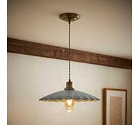 Valuelights Holborn Blue Scallop Pendant Ceiling Light Blue