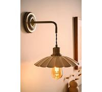 ValueLights Holborn Brushed Gold Wall Light with Adjustable Scallop Shade & Bulb ValueLights Gold