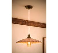 ValueLights Holborn Brushed Gold with Scallop Shade Ceiling Pendant Light & Bulb in Dark Pink ValueLights Dark Pink