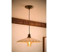 ValueLights Holborn Brushed Gold with Scallop Shade Ceiling Pendant Light & Bulb in Cream ValueLights Cream