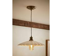 ValueLights Holborn Brushed Gold with Scallop Shade Ceiling Pendant Light in Cream ValueLights Cream
