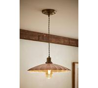 ValueLights Holborn Brushed Gold with Scallop Shade Ceiling Pendant Light in Dark Pink ValueLights Dark Pink