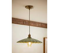 ValueLights Holborn Brushed Gold with Scallop Shade Ceiling Pendant Light in Green ValueLights Green