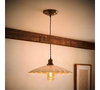 Valuelights Holborn Cream Scallop Pendant Ceiling Light And Bulb