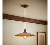 ValueLights Holborn Brushed Gold with Scallop Shade Ceiling Pendant Light in Dark Pink ValueLights Dark Pink