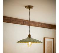 Valuelights Holborn Moss Green Scallop Pendant Ceiling Light