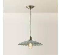 ValueLights | Holborn Moss Green Scallop Pendant Ceiling Light and Bulb | Ceiling Light, Home Décor & Improvement Essential | Bulb Included