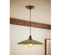 ValueLights Holborn Brushed Gold with Scallop Shade Ceiling Pendant Light in Green ValueLights Green