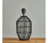 MiniSun | Contemporary Small Matt Black Rattan Cylinder Table Lamp Base | Table Lamps, Home Décor & Improvement Essential