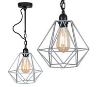 ValueLights Huber Black Industrial Wall Light With Grey Wire Pendant Shade ValueLights Black
