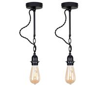ValueLights Huber Pair of Black Indoor Wall Light ValueLights Black