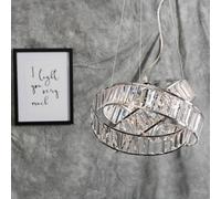 Valuelights Hudson 3 Way Chrome & Clear Acrylic Jewel Intertwined Rings Design Ceiling Light Pendant With Led Bulb