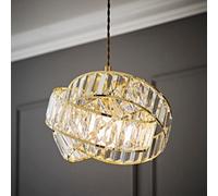 Valuelights Hudson Acrylic Jewel Gold Intertwined Twisted Easy Fit Lamp Shade (D)30Cm