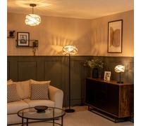 Valuelights Hudson Acrylic Jewel Twist Chrome Table Lamp With Tortoise Shell Lampshade - Bulb Included