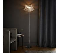 Valuelights Hudson Polished Chrome Clear Acrylic Jewel Intertwined Ring Design Floor Lamp