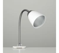 ValueLights Huey Gloss White LED Clip On Desk Table Lamp - Size: 41 x 8 x 11cm - Wilko