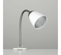 ValueLights Huey Gloss White LED Clip On Desk Table Lamp - Size: 41 x 8 x 11cm - Wilko
