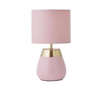 ValueLights | Hurst Pale Pink Touch Table Lamp with Matching Drum Lamp Shade and Bulb | Table Lamp, Home Décor & Improvement Essential