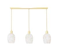 India Confetti Glass Shade 3 Drop Gold Diner Ceiling Pendant Light and LED Bulbs ValueLights White One Size