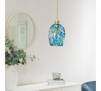 ValueLights | Green Confetti Glass Easy Fit Ceiling Pendant Light Shade | Pendant Lights, Home Décor & Improvement Essential | Includes Bulb | 16.3cm Shade Width