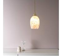 Valuelights India White Confetti Glass Easy Fit Lamp Shade And Bulb (D)16.3Cm