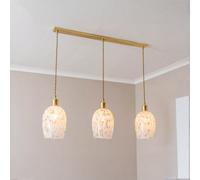 ValueLights India Confetti Glass Gold 3 Drop Bar Diner Ceiling Light