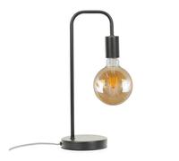 ValueLights | Industrial Style Black Metal Curved Stem Table Lamp Light | Table Lamps, Home Décor & Improvement Essential | Includes 6W LED Bulb