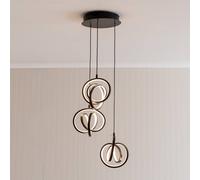 ValueLights | Infinity Matte Black Loop Twirl 3 Way Cluster Drop LED Ceiling Pendant Light