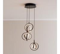 ValueLights | Infinity Matte Black Loop Twirl 3 Way Cluster Drop LED Ceiling Pendant Light