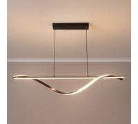 Inez Twist Drop Bar LED Pendant Light in Matte Black black