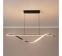 Matte Black Twist Drop Bar LED Ceiling Pendant Light black