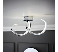 ValueLights Infinity Chrome Single Twist Integrated LED Ceiling Light - Size: 19.5 x 15 x 46.5cm - Silver - Wilko