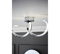 ValueLights Infinity Chrome Single Twist Integrated LED Ceiling Light - Size: 19.5 x 15 x 46.5cm - Silver - Wilko