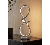 Valuelights Infinity Chrome Swirl Integrated Led Table Lamp Ilver