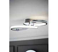 Valuelights Infinity Chrome Swirl Integrated Led Ceiling Light