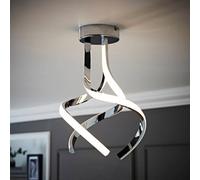 ValueLights | Chrome Single Twist Integrated LED Ceiling Light Fitting for Living Room | Ceiling Lights, Home Décor & Improvement Essential | Mains Wired