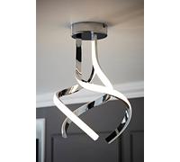 ValueLights Infinity Chrome Twirl Integrated LED Ceiling Light - Size: 38 x 35 x 34.5cm - Silver - Wilko