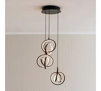 ValueLights Infinity LED Adjustable 3-Drop Pendant Light - Black
