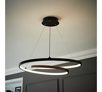 ValueLights Infinity LED Adjustable Loop Pendant Light - Black