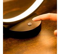 Valuelights Infinity Matt Black Loop Integrated Led Touch Table Lamp In Warm White