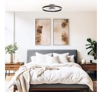 ValueLights | Circle Design Ceiling Fan with Integrated LED Dimmable Light and Clear Blades | Ceiling Fans with Lamps, Home Décor & Improvement Essential | Mains Wired