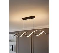 Matt Black Double Twist Ceiling Light Integrated LED Hanging Adjustable Kitchen Island Living Room Light Fitting