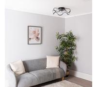 Integrated LED Ceiling Fan with Remote Control, Clear Blades, Timer and 3 Speed Functions - Wave design ValueLights Black One Size