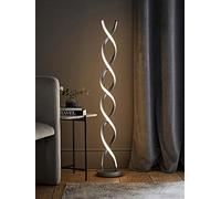 Valuelights Infinity Matte Silver Double Twist Integrated Led Floor Lamp Ilver
