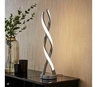 ValueLights | Infinity Matte Grey Double Twist Integrated LED Table Lamp | Table Lamp, Home Décor & Improvement Essential