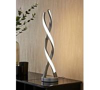 ValueLights Infinity Matte Silver Double Twist Integrated LED Table Lamp - Size: 41.5 x 12 x 12cm - Grey - Wilko