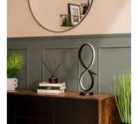 ValueLights | Matt Black Swirl Table Lamp with Integrated LED Touch Button | Table Lamps, Home Décor & Improvement Essential